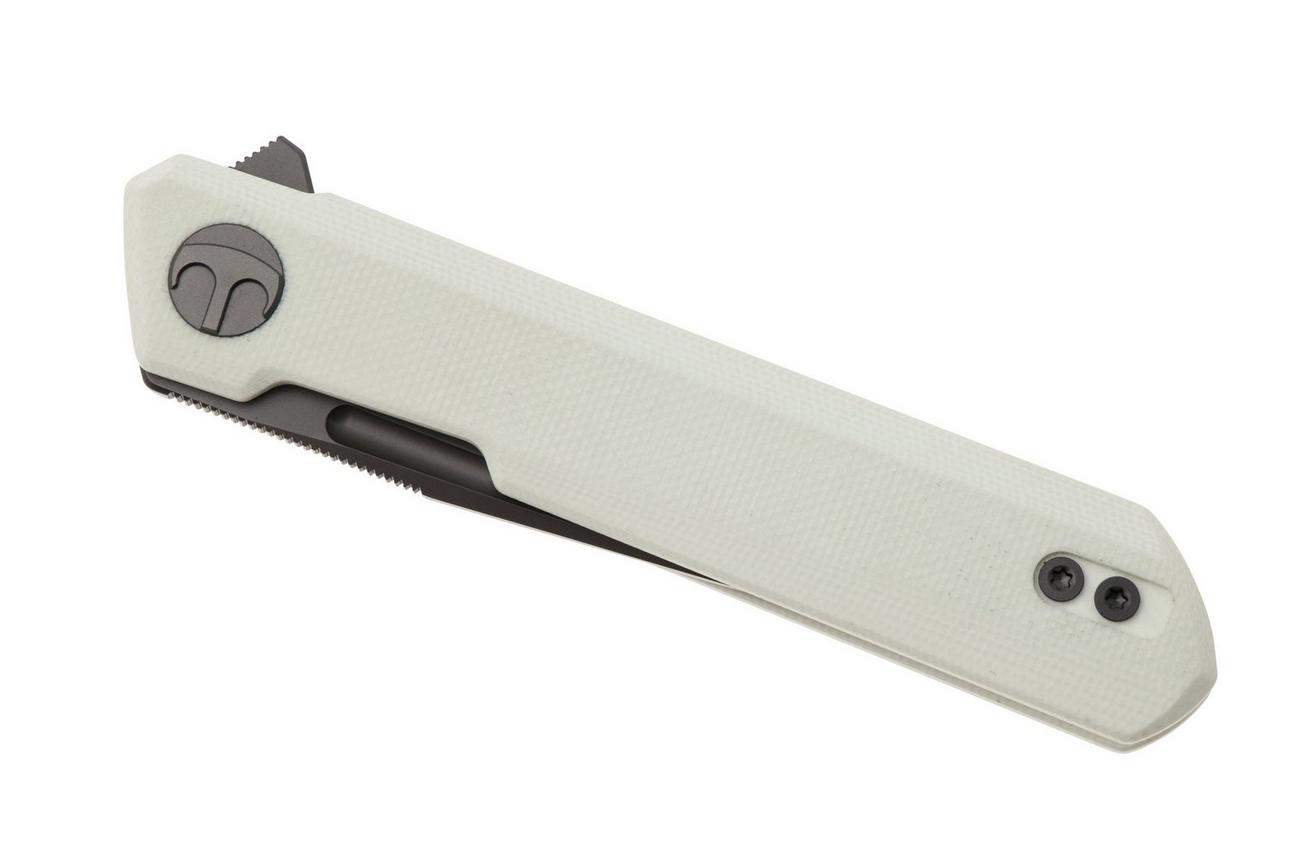 Bestechman Mini Dundee BMK03H Grey PVD White G10, zakmes, Ostap Hel Design