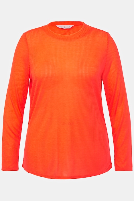 Longsleeve, Slim Shape, Rippjersey, Rundhals, Langarm