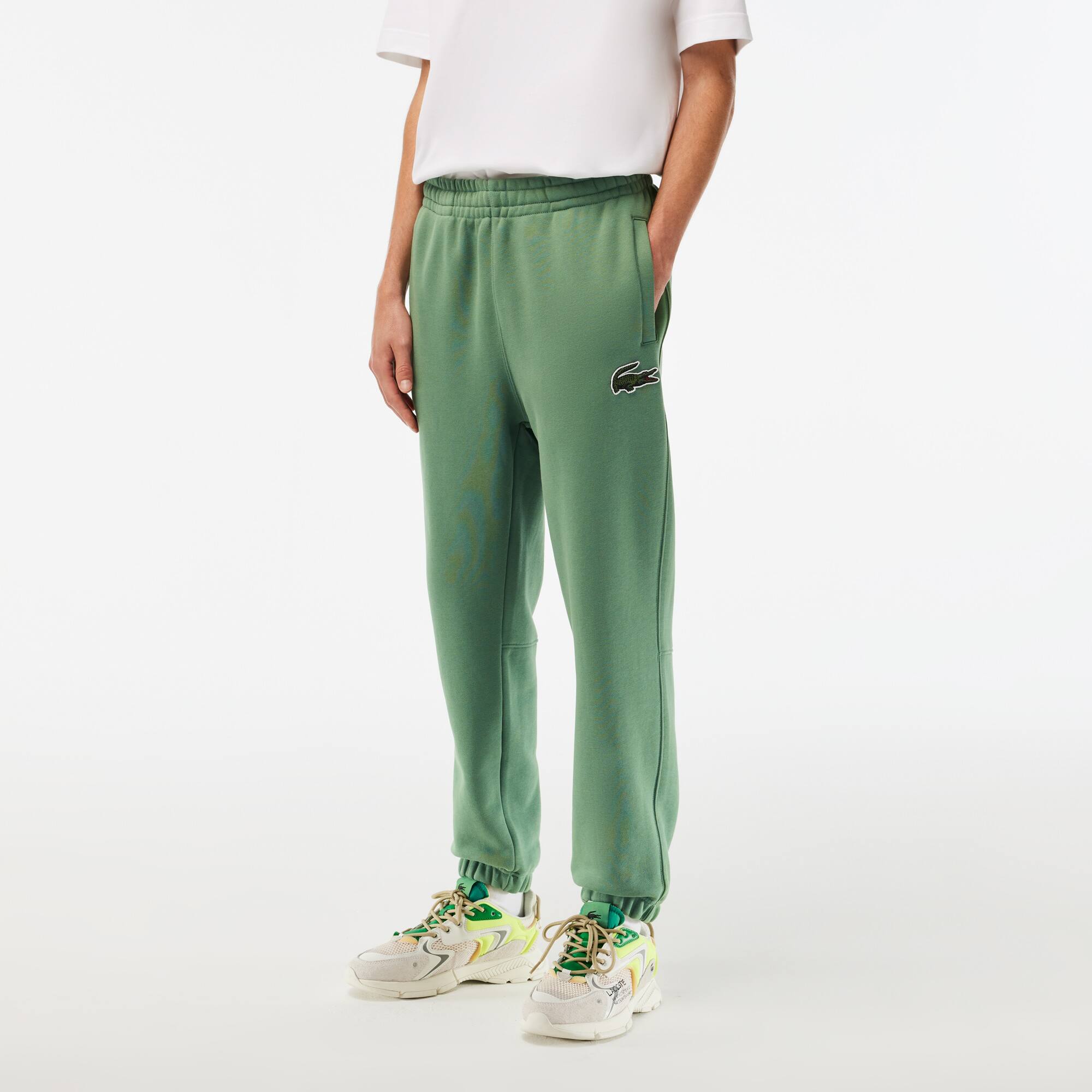 Pantalon de survêtement Jogger unisexe en molleton de coton biologique Pantalons de survêtement - Vert - Lacoste - Unisex