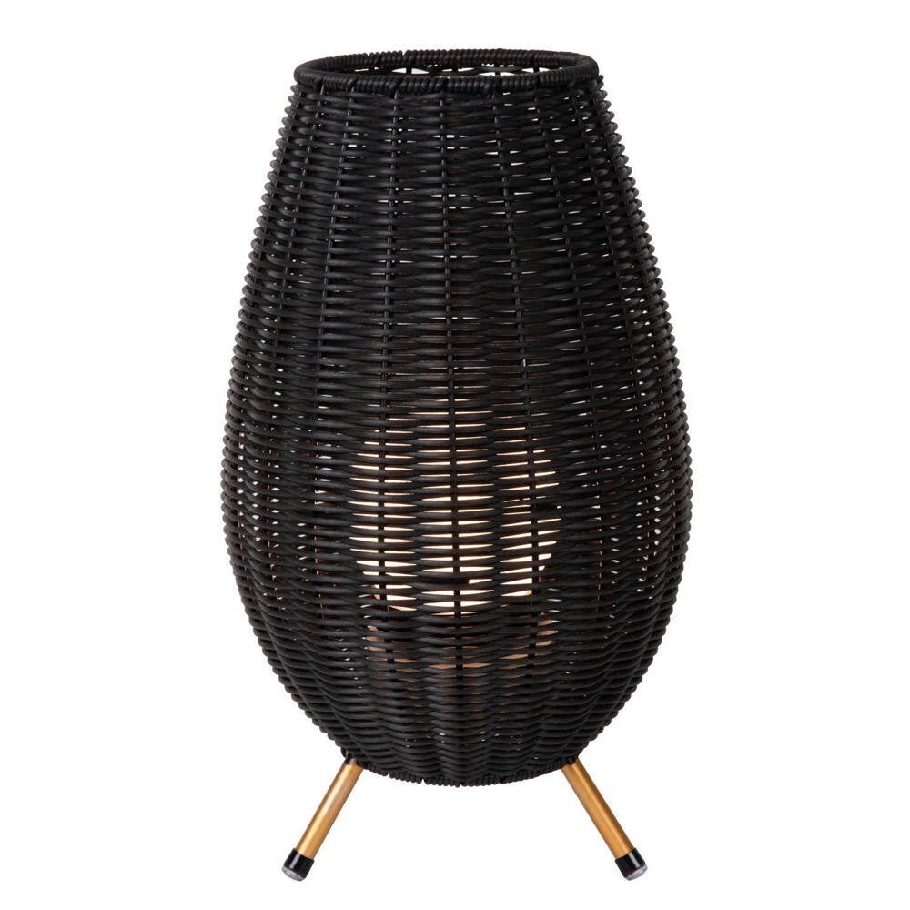Colin LED Batterij Vloerlamp IP44 in Zwart en Mat Goud 3W 180lm IP44 360mm