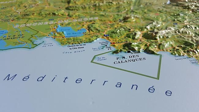 3D MAP - RELIEF ALPES 61X41 ECHELLE 1 650 000