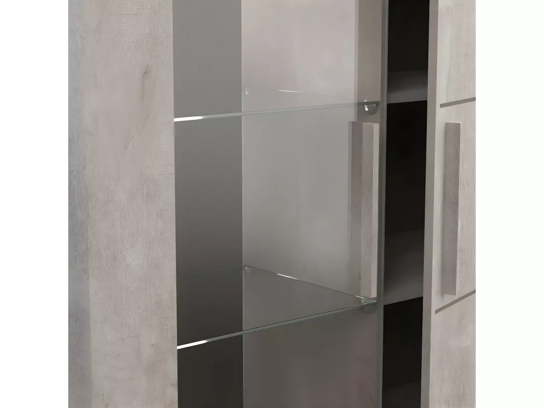 Vaisselier 2 Portes Décor Chêne L114 x H175,8 cm - Antibes