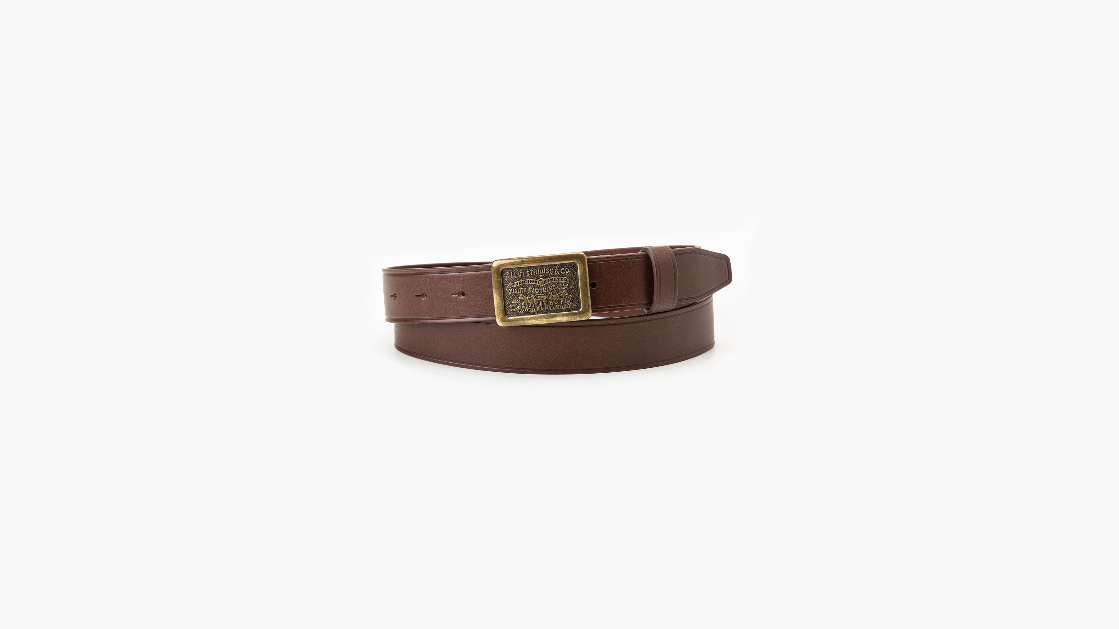 Ceinture plaque Two Horse - Dark Brown - Marron