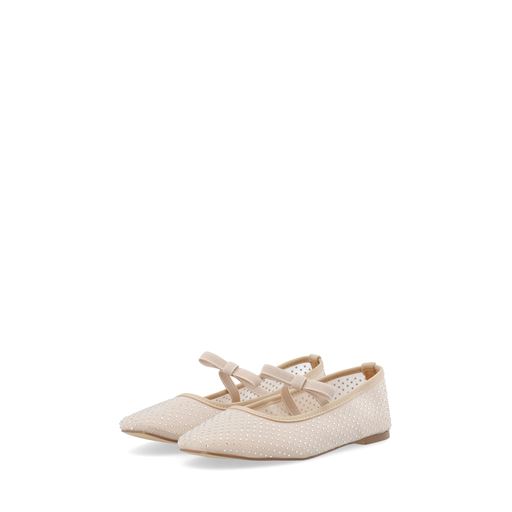 Bianco Fall Rhinestone Bow Ballerinasko, Nude, 40
