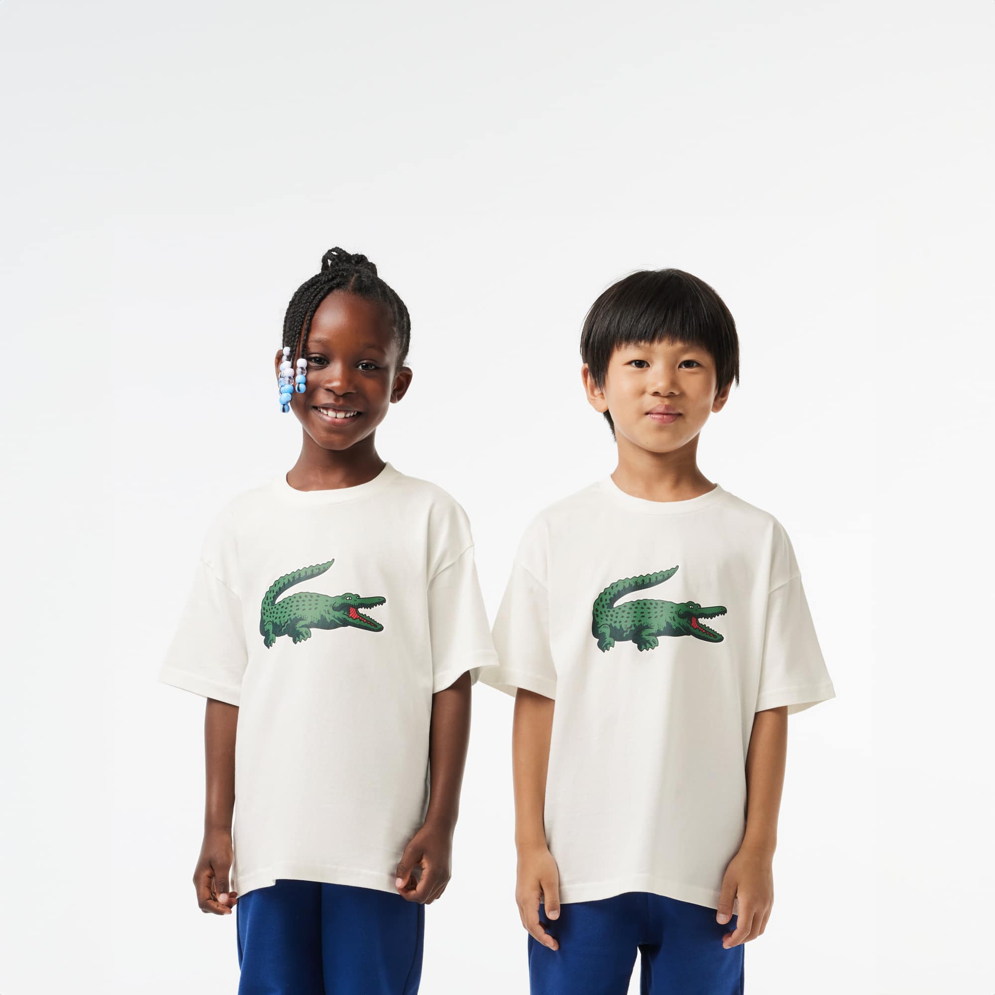 T-shirt avec imprimé graphique en coton T-Shirts & Chemises - Blanc - Lacoste - Enfant