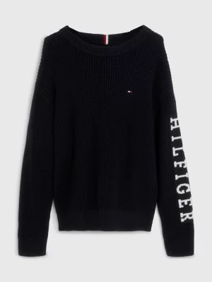 Suéter Hilfiger Monotype de malha canelada