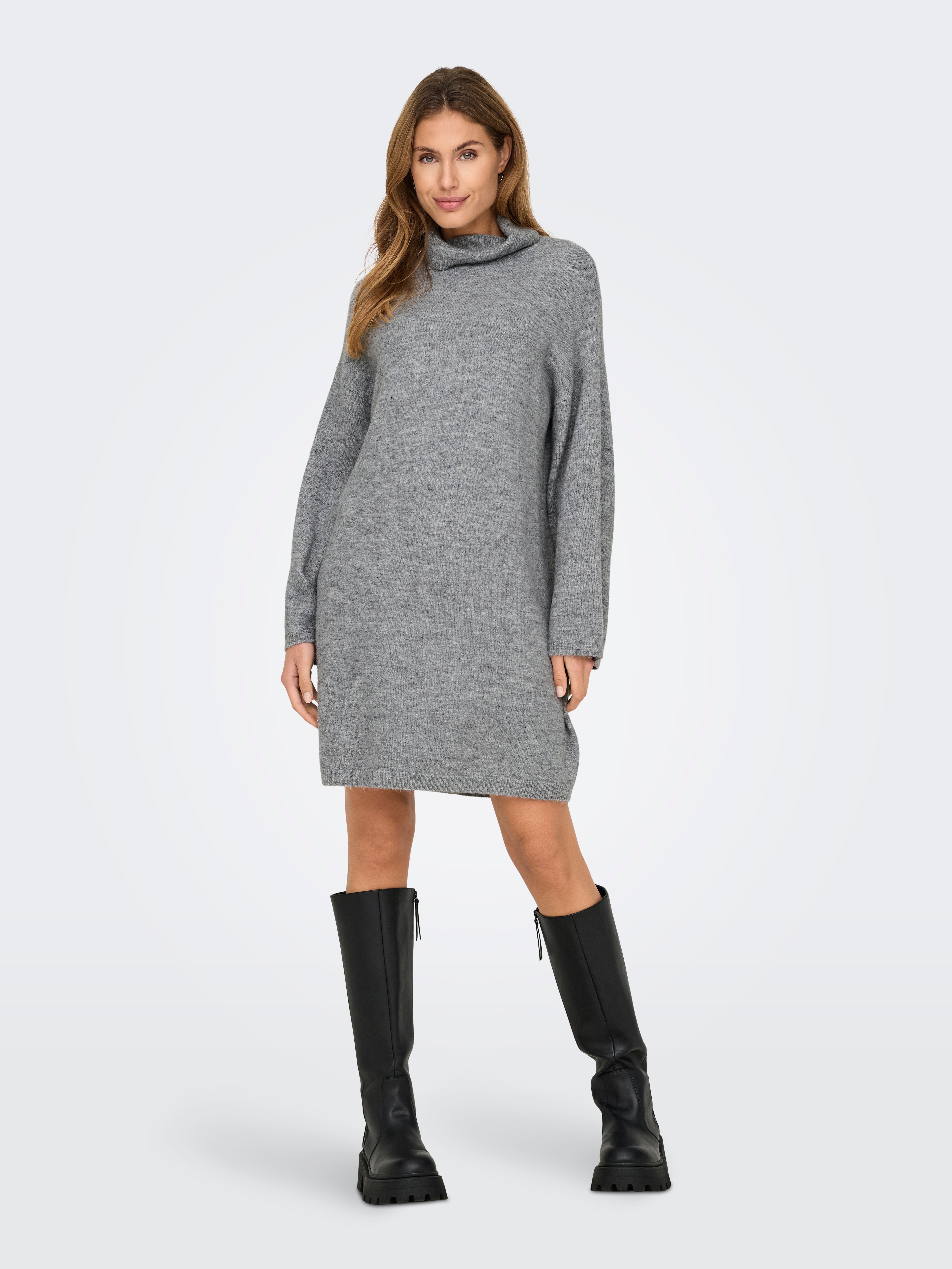 ONLTALIO Midikleid Light Grey Melange