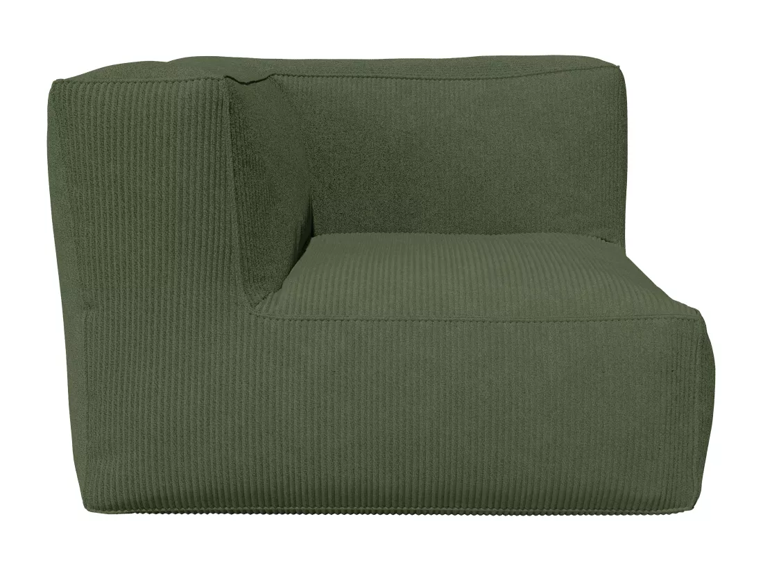 Fauteuil d'angle en velours côtelé vert NOUMARA
