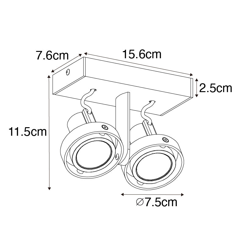 QAZQA Moderne plafondspot wit 2-lichts GU10 50mm - Master