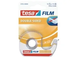 Dobbeltklæbende kontortape Tesafilm, 12 mm x 7,5 m, med dispenser
