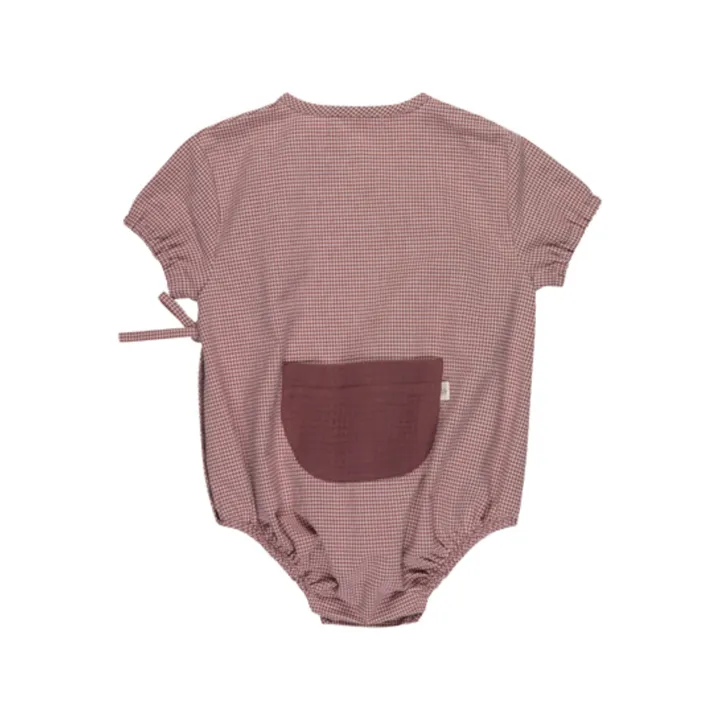 Lilinoa Barboteuse Jules Cache-Cœur à Carreaux | Aubergine