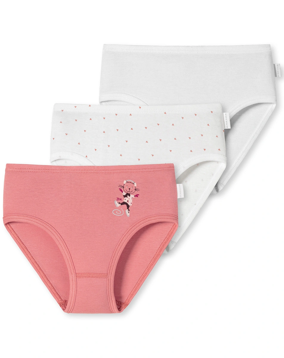 Slip SWEET LOVE 3er-Pack in weiß/rosa