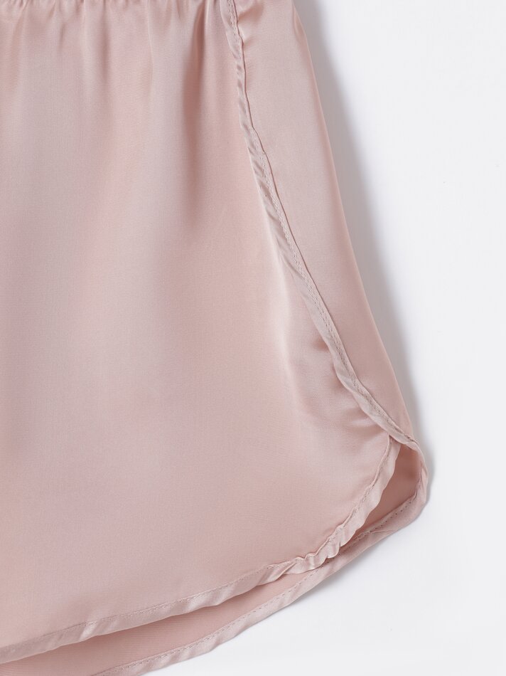 Shorts de pijama de cetim - Rosa
