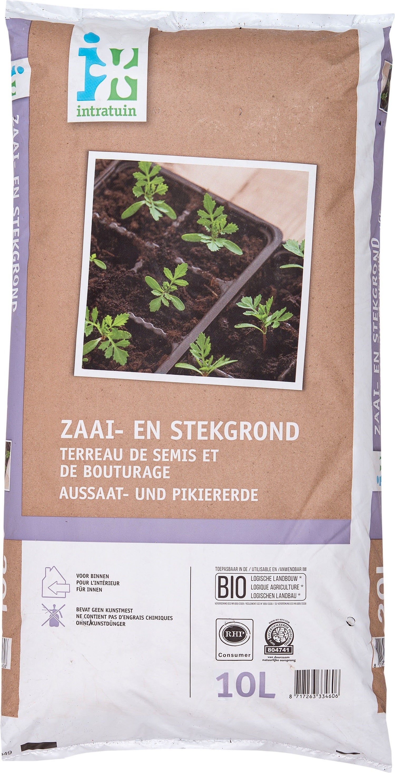 Intratuin zaai- en stekgrond turfvrij Bio RHP 10 L