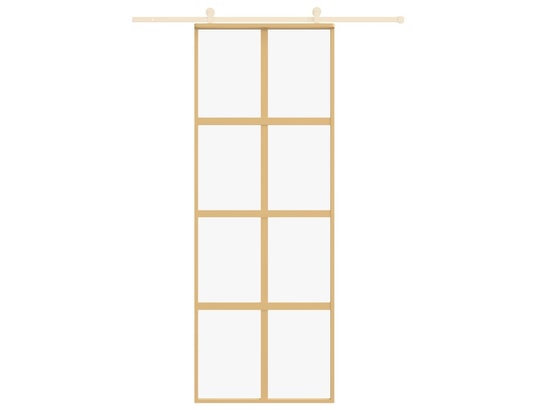 VIDAXL - Porte verre Porte coulissante doré 76x205 cm verre esg clair et aluminiu...