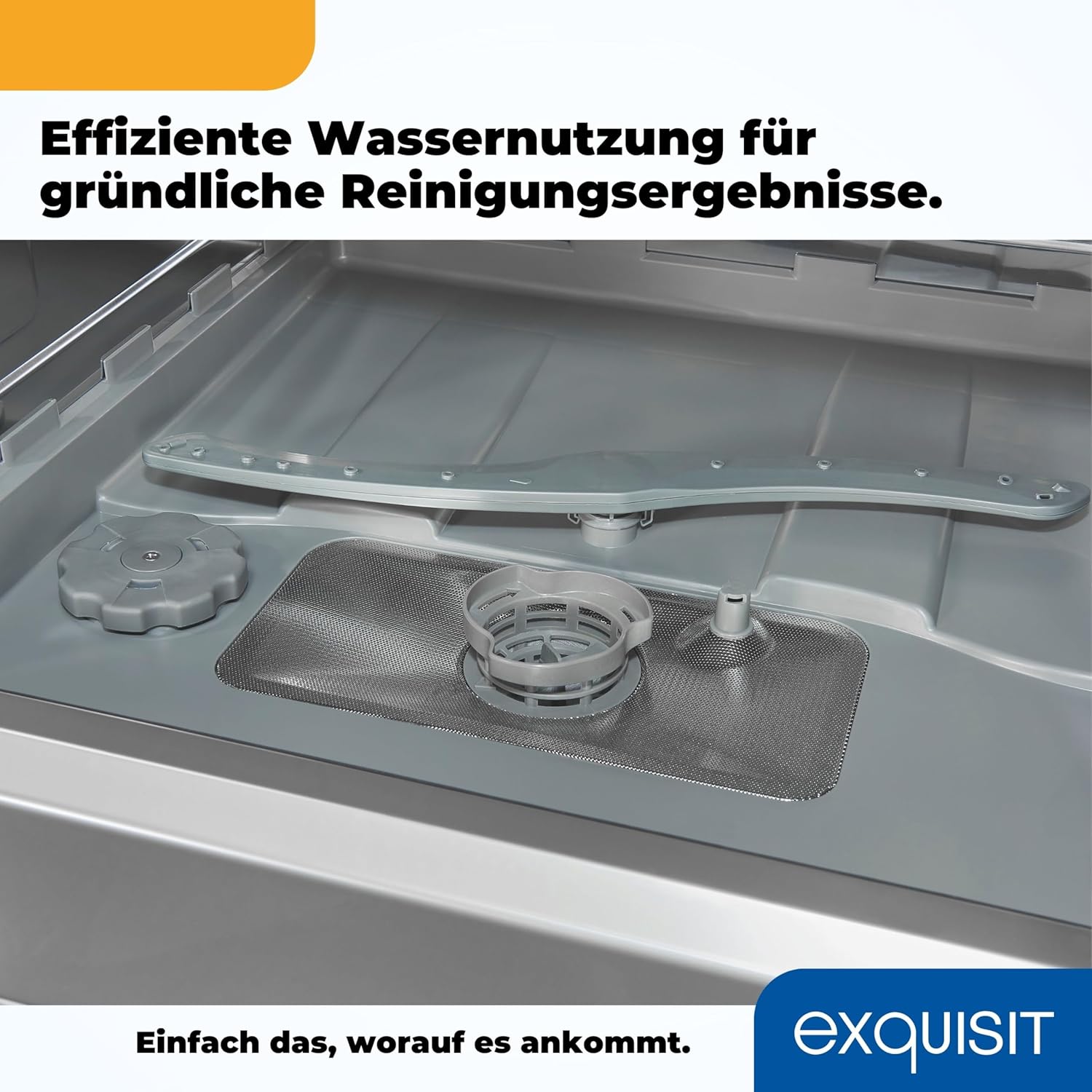 Exquisit Tischgeschirrspüler GSP508-030D silber | Spülmaschine 55 cm freistehend | Kleiner Geschirrspüler 8 Maßgedecke | Tischspülmaschine LED Display