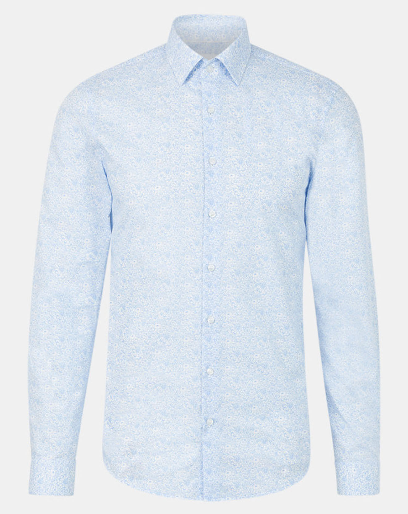 Calvin Klein Chemise slim imprimée mini fleurs bleu clair/blanc