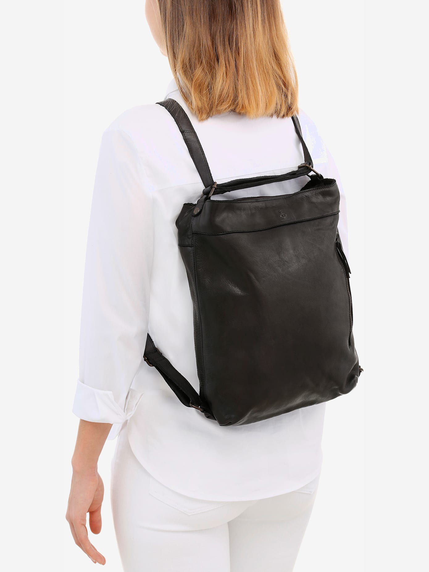 Sac à dos citadin en cuir délavé