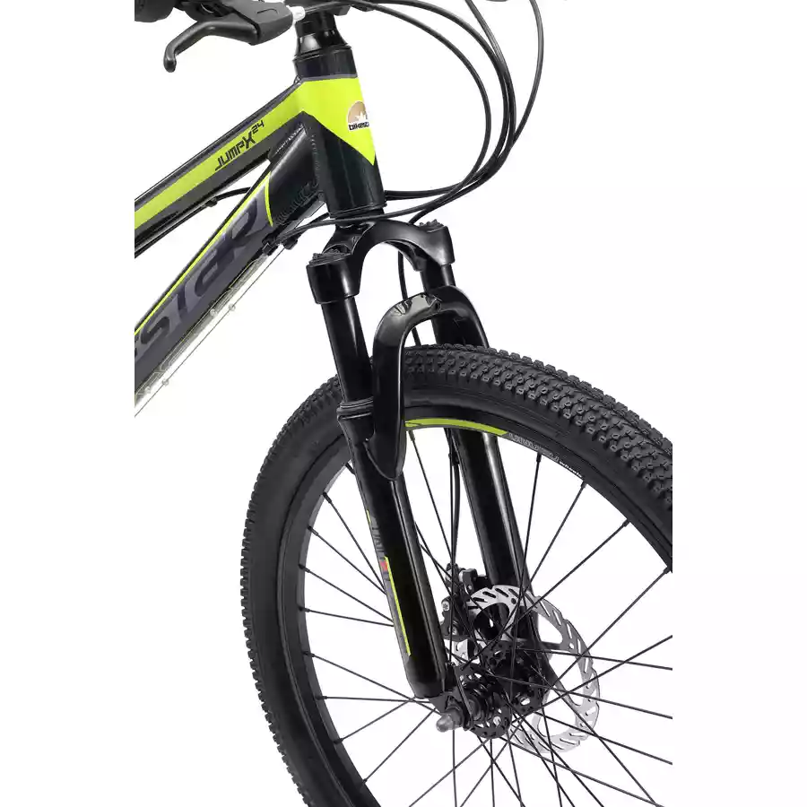 Bikestar Kinderrad 24 Zoll Alu MTB schwarz, grün
