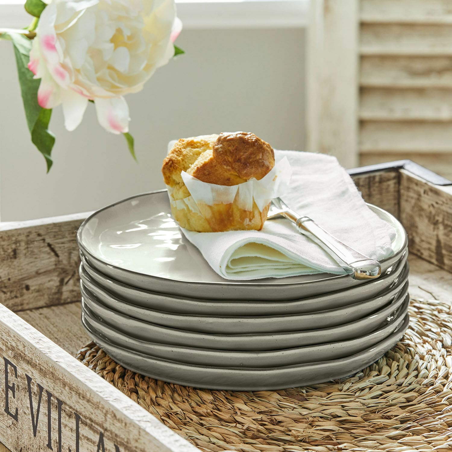 Dessertteller 6er Set Biarré grau