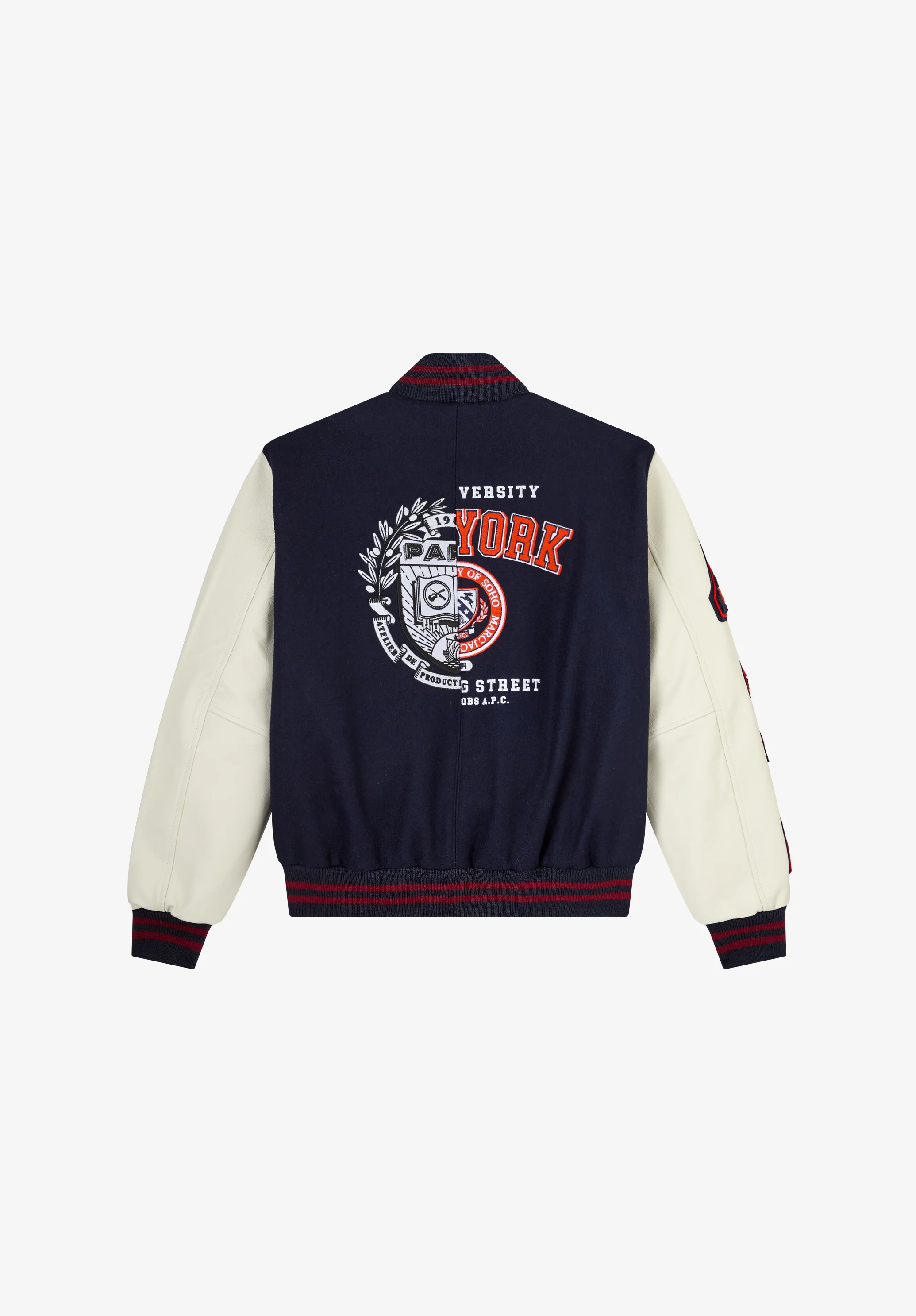 A.P.C. x Marc Jacobs. The Varsity Jacket - Dark navy/blanc casse