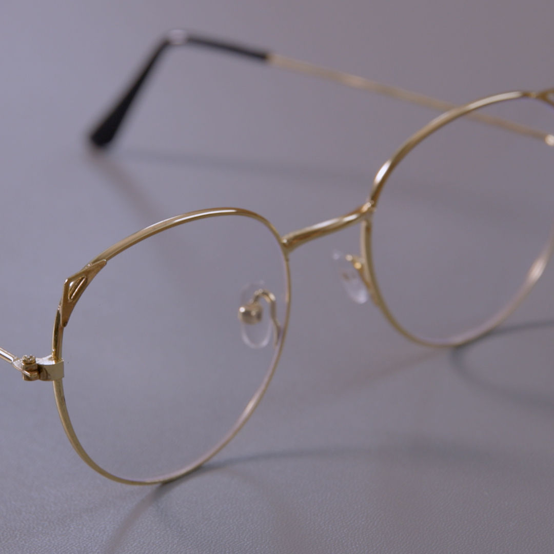 Anti Blue Light Blaulichtfilter Brille Edelstahl Computerbrille - Gold