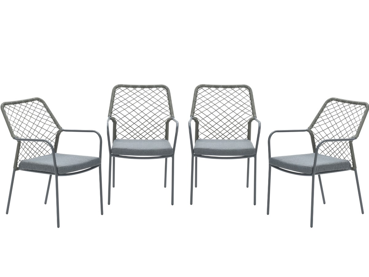 Garden Impressions Dido Green Rope tuinstoel - Set van 4