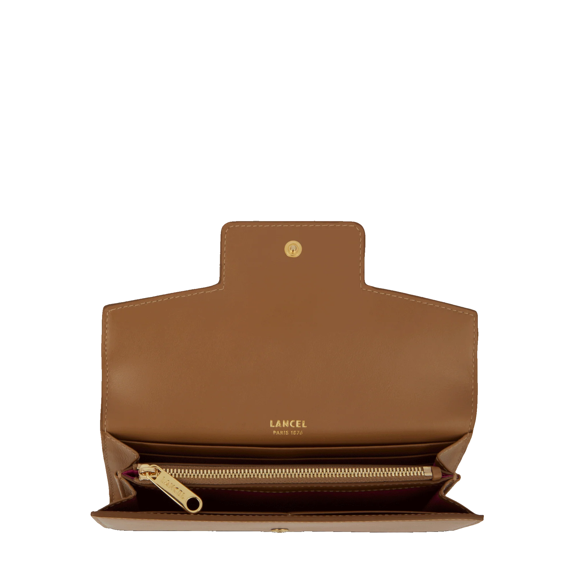 Portefeuille slim rabat Roxane de Lancel-Granit/Doré