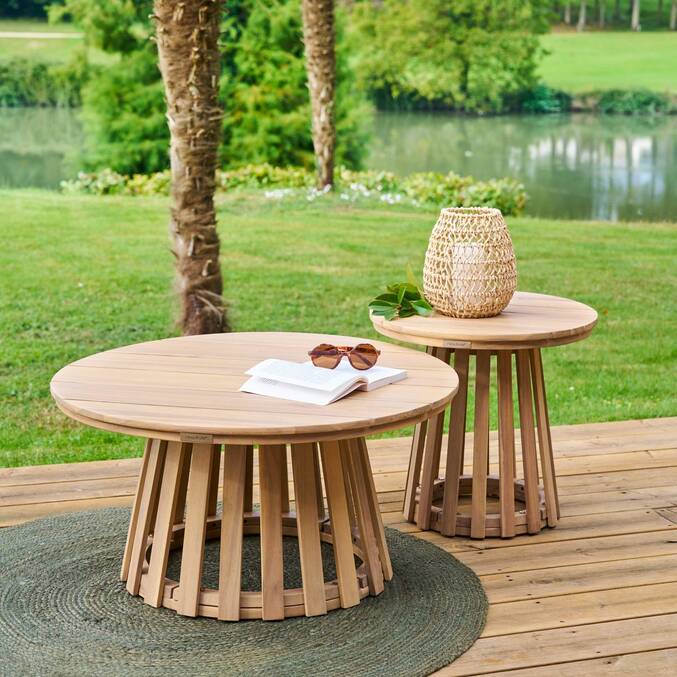 Table d'appoint de jardin ronde OSUNA Acacia