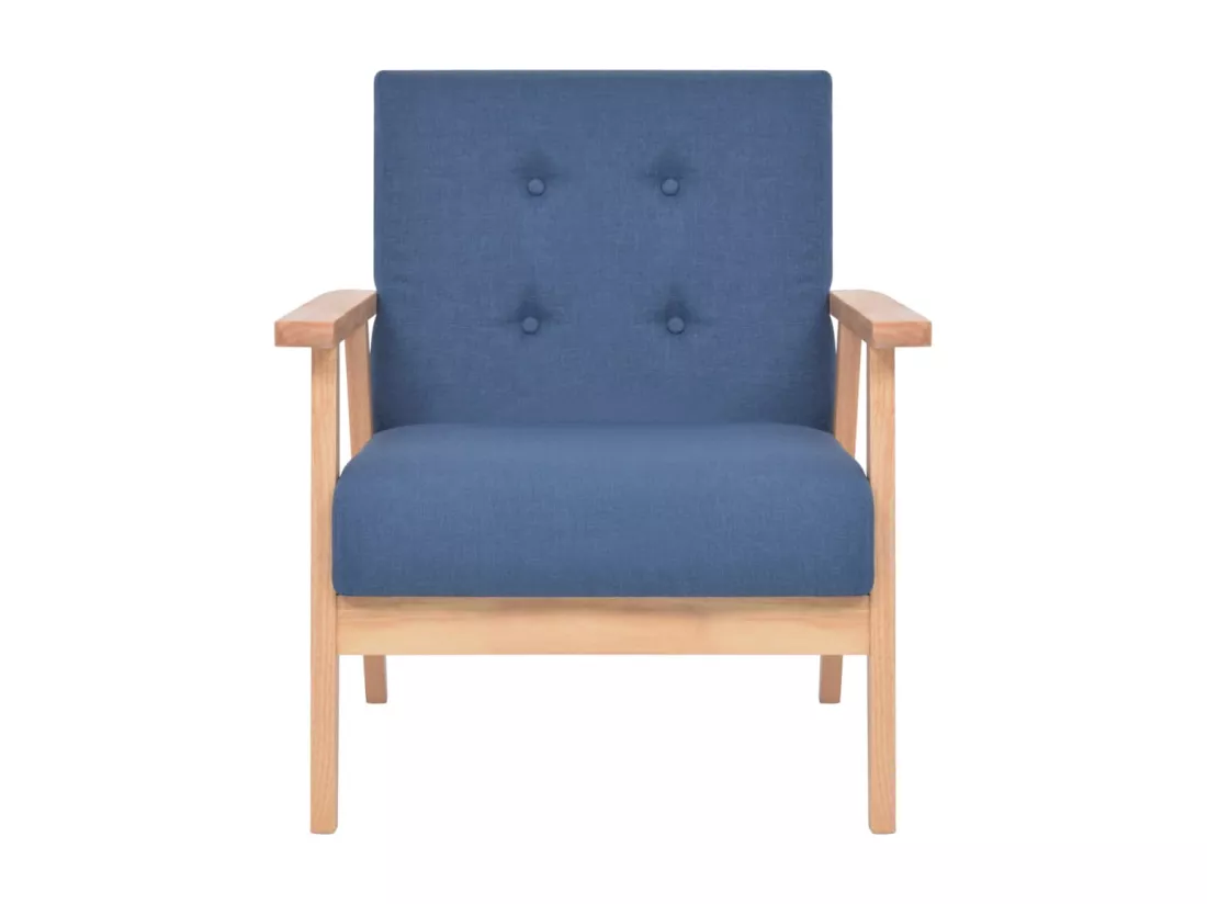 NETTLIFE Ensemble de canapé 2 pcs Tissu bleu