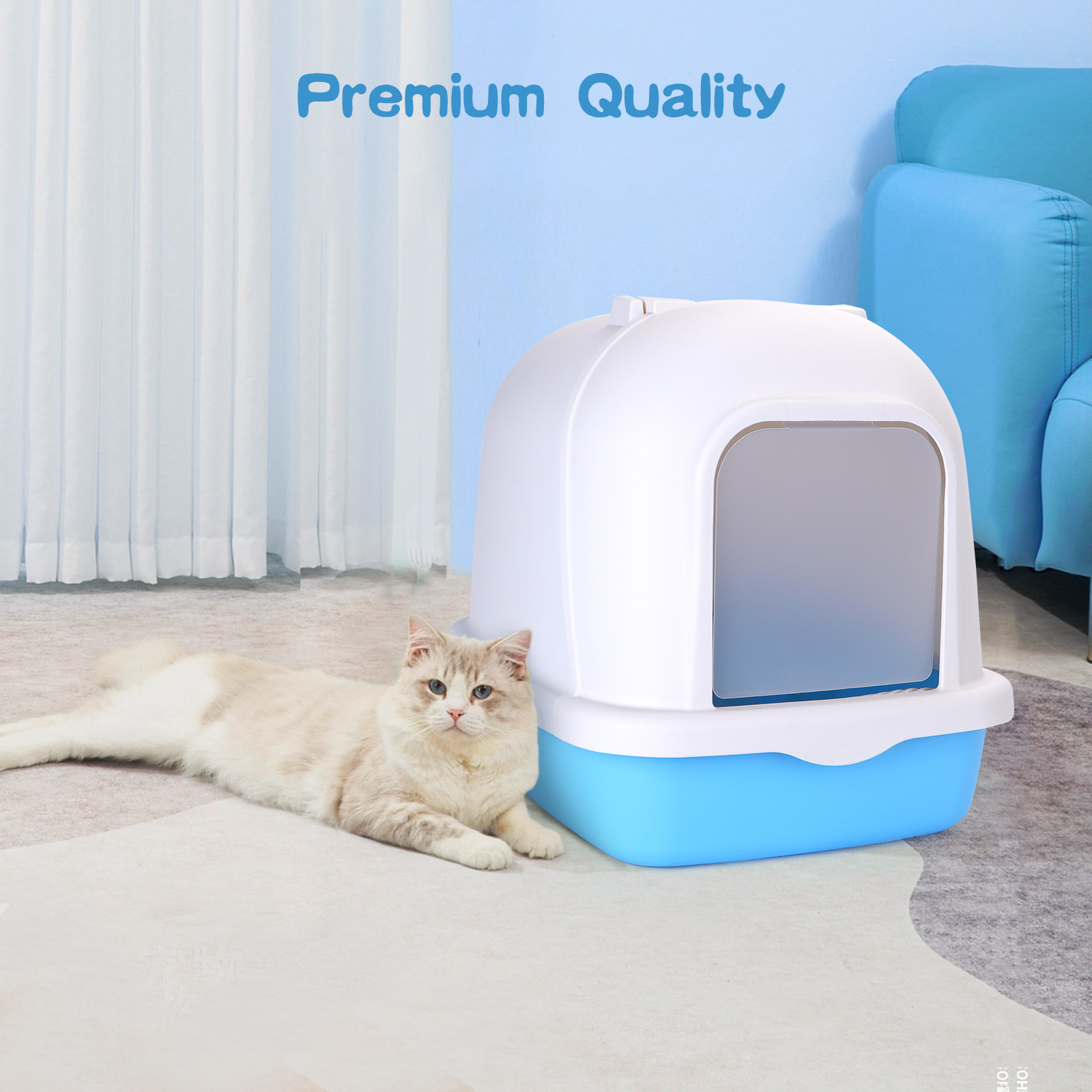 Nobleza - Caixa de areia para gatos com abertura frontal e pá, caixas de areia para gatos com tampa removível, caixa de areia grande para gatos.