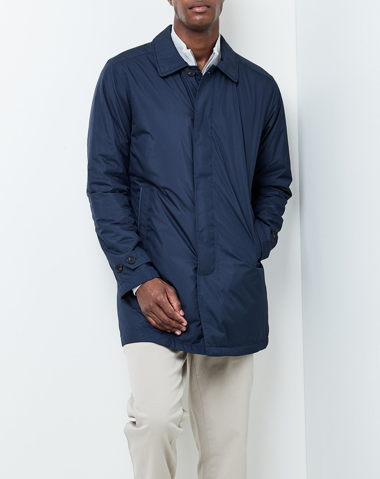 Hackett London Imperméable Lightweight Mac bleu marine