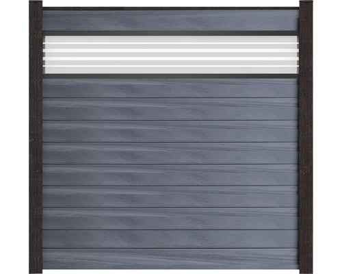 Hoofdelement GroJa Flex insteeksysteem zonder palen met designelement jaren 30 glas 180 x 180 cm steengrijs