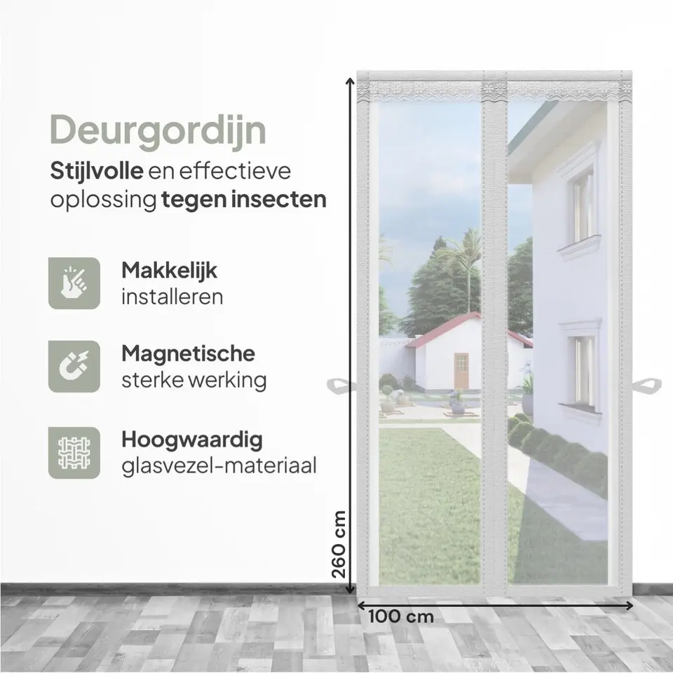 O'DADDY Deurgordijn Deluxe FIBER 100x260 - Magnetisch Vliegengordijn Wit