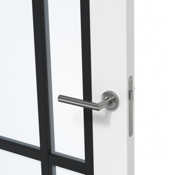 Arne & Bodil binnendeur ABD504 blank glas - wit afgelakt - glaslat diep zwart