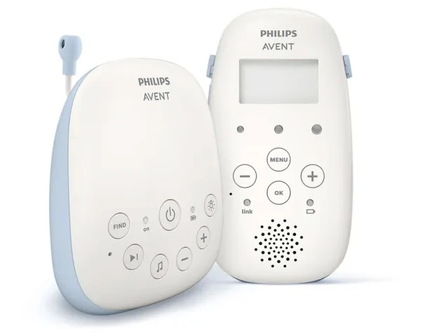 Philips AVENT SCD715/52, DECT babytelefon, 330 m, 330 m, Blå, Hvid, Batteri, Batteri