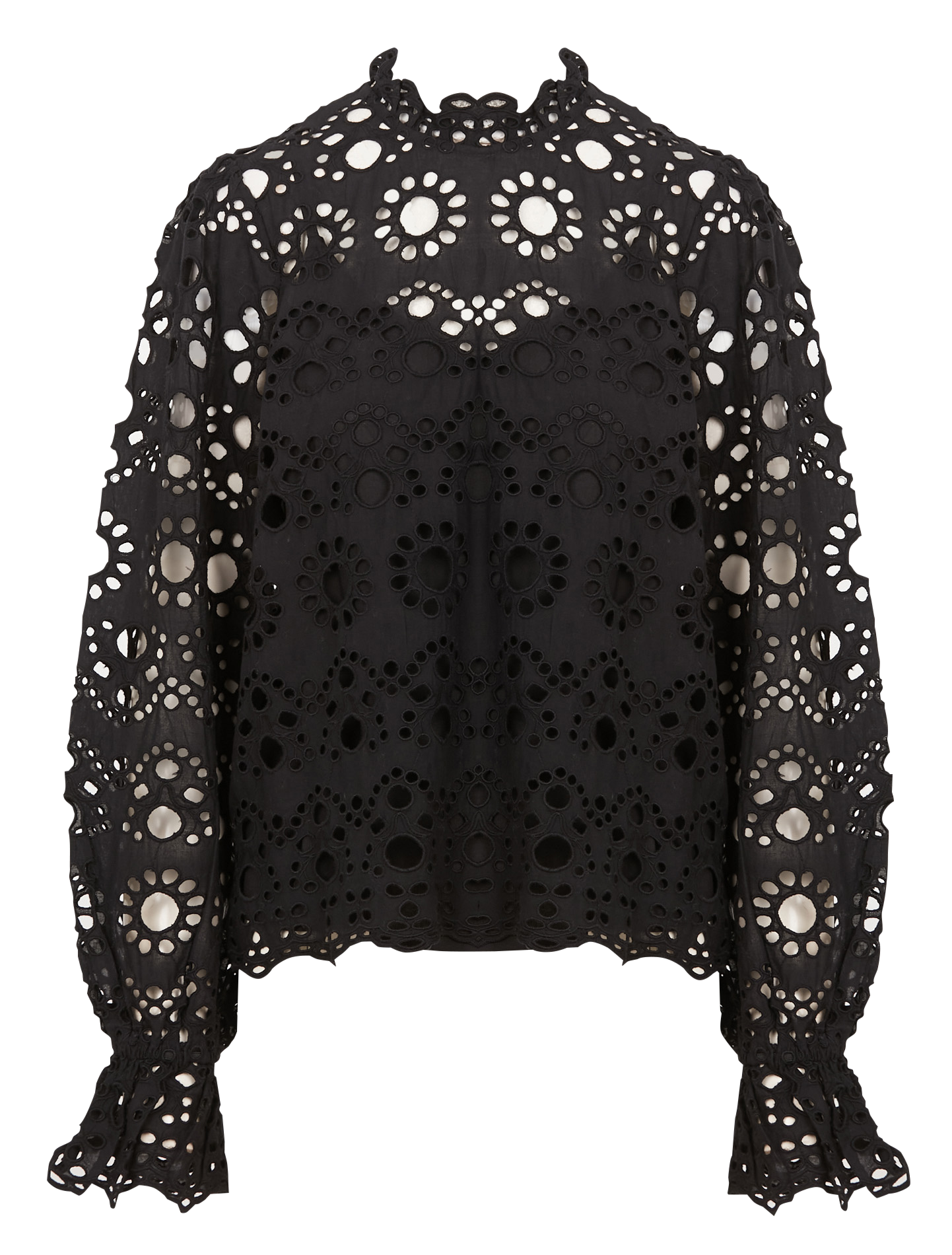 BRADIE - Top droit col montant en coton biologique | Noir
