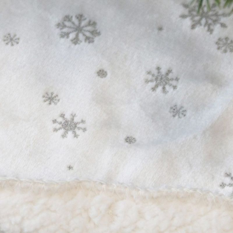 Unique Living Kerstboomrok - wit - sneeuwvlokken - D100 cm - polyester - kerstboomkleed