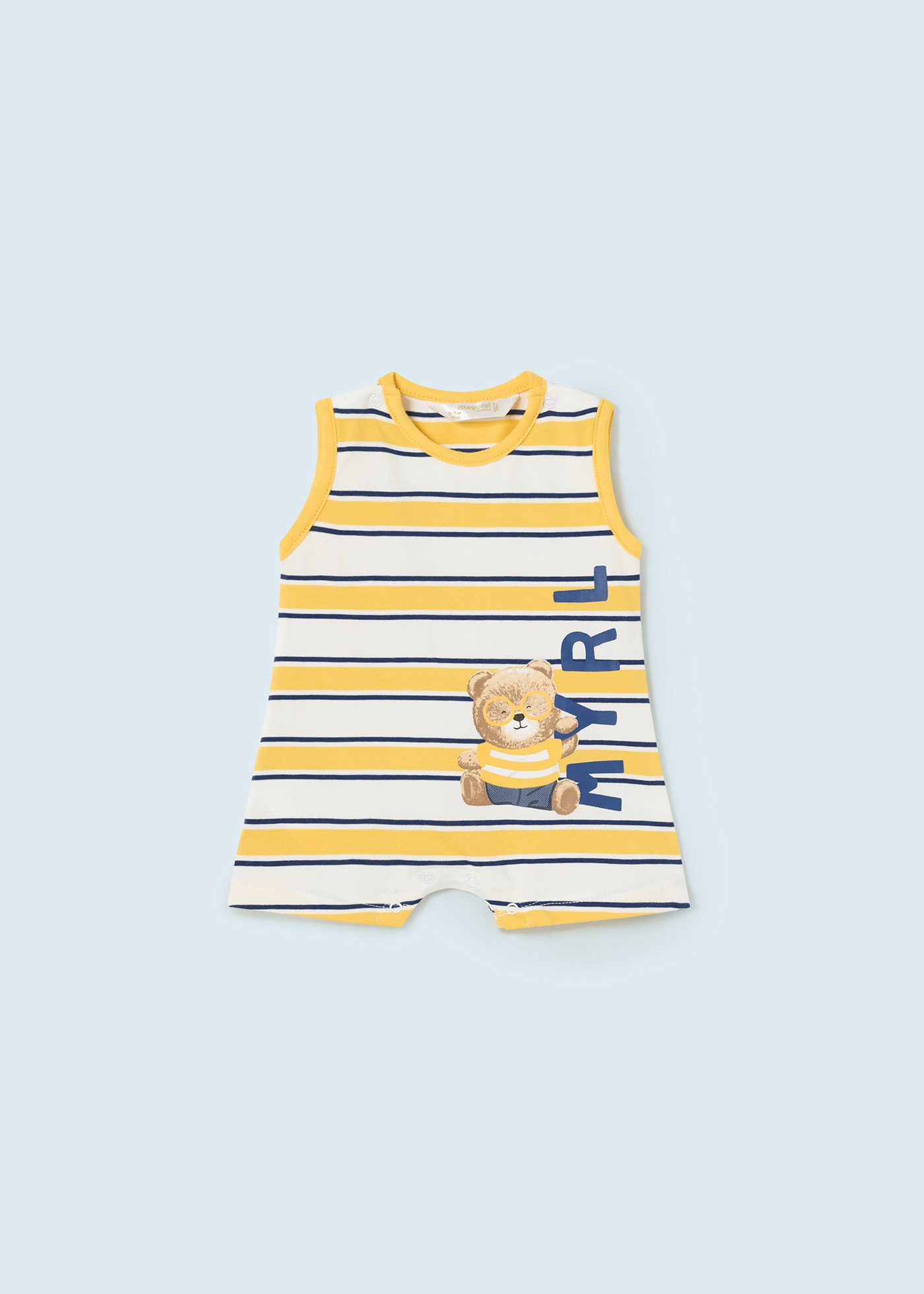 Conjunto de 2 pijamas curtos de algodão sustentável para recém-nascidos.