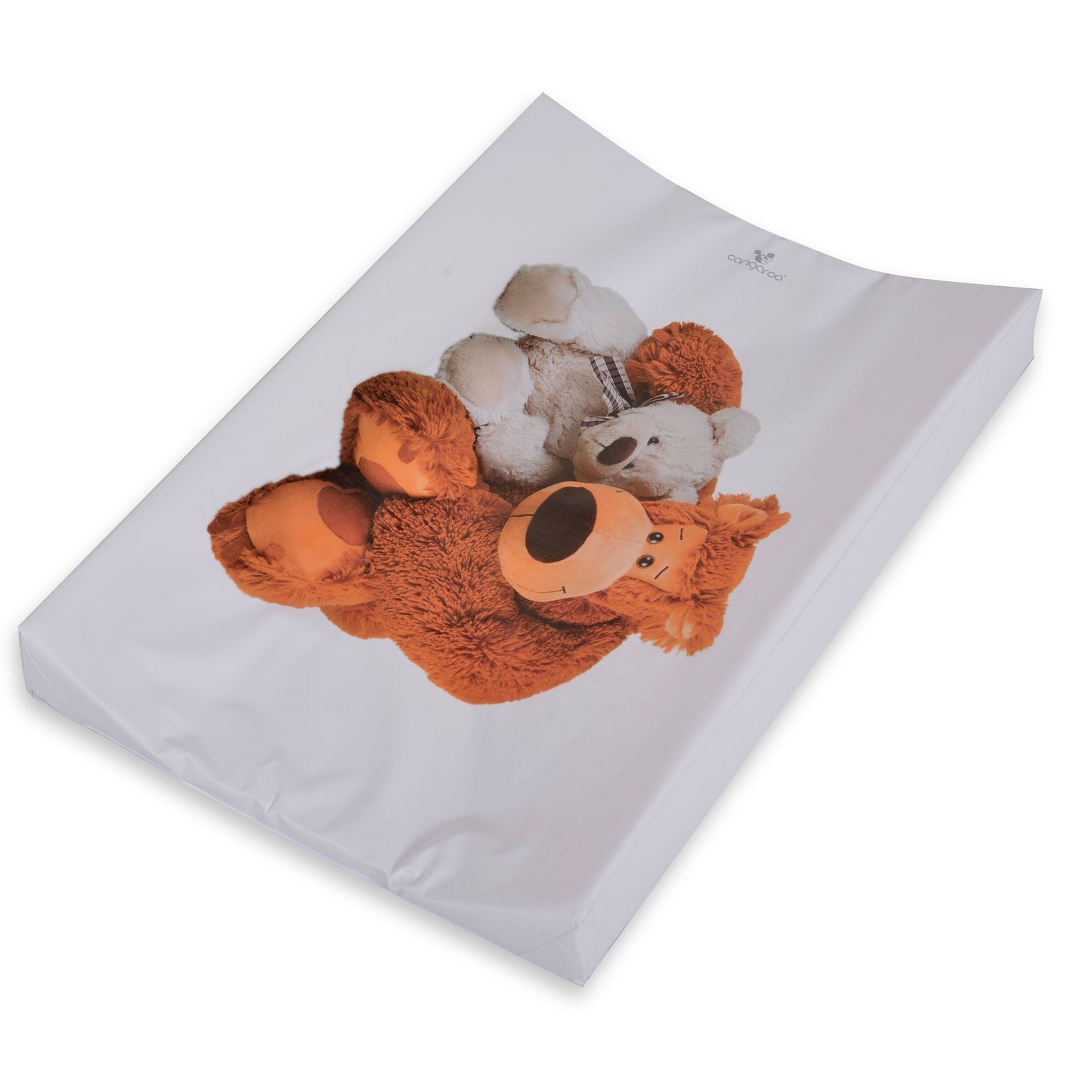 Cangaroo Wickelauflage Bären 67 x 44 cm, seitliche Erhöhung, abwaschbar weiß