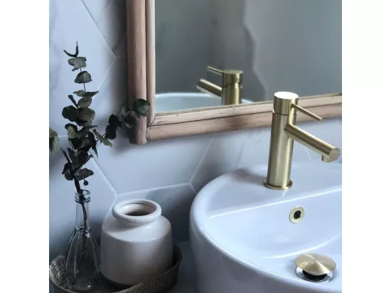 Luisa mitigeur lavabo bas or brossé - Essebagno