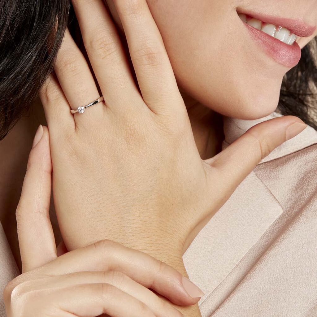Bague Solitaire Victoria Or Blanc Diamant