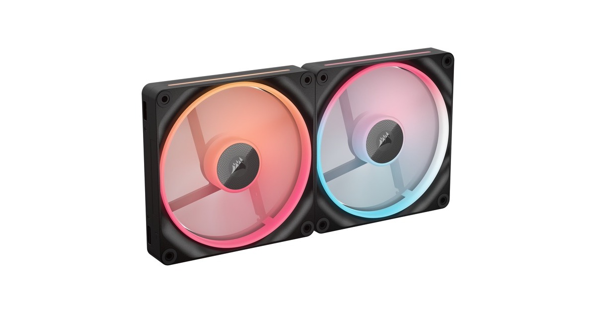 CorsairiCUE LINK LX140-R RGB Reverse Starterskit case fans  (Zwart, 2 stuks, 140 x 140 x 25 mm, PWM)