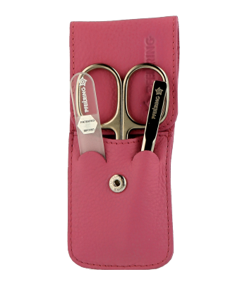 Pfeilring Manicure-Sets Baby-Etui, Nappaleder, rosa 3-teilig