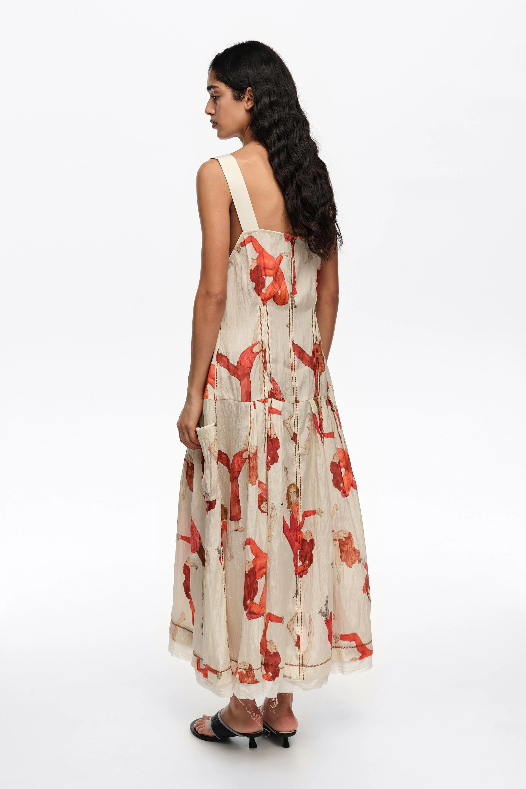 Vestido de alças finas estilo A para dançarinas