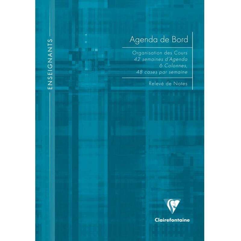 Agenda de bord enseignant 6 colonnes (48 cases/semaine) brochure souple A4 144 pages Couleur aléatoire - Assortis
