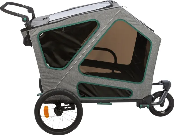 Trixie Bicycle trailer, L: 80 × 103 × 98/147 cm, grey/sage