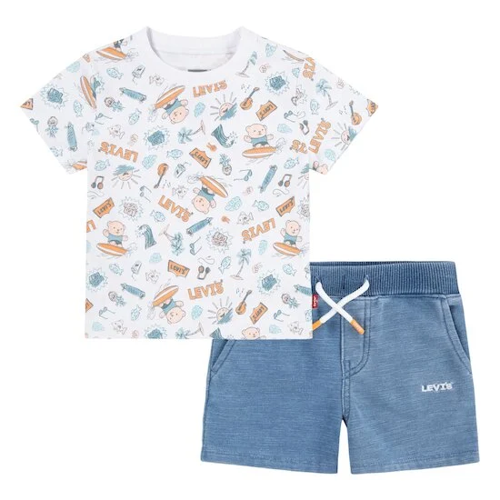 Ensemble Tee-shirt + Short   Imprimé        de               Levi's Kids