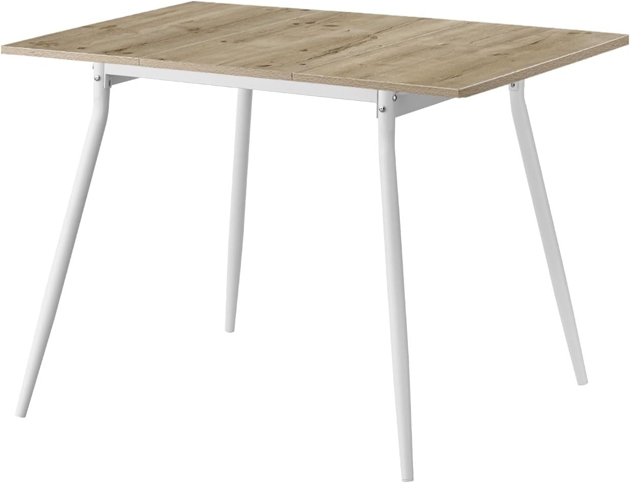 B&D home Esstisch Jonte, ausziehbar 80-120 x 80 cm, 4 Personen Küchentisch Holztisch mit Metallgestell für Esszimmer, Küche, skandinavisch Design, Sandeiche Optik, 11219-80-FW-EISA