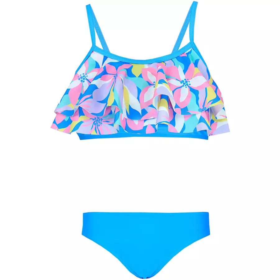 Aquarti Mädchen Bikini Set Zweiteilig Bikinislip Bustier blaugelb